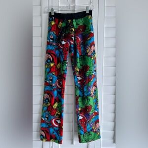 MARVEL Plush Fleece Superhero Print Pajama Unisex Pants Size XS
